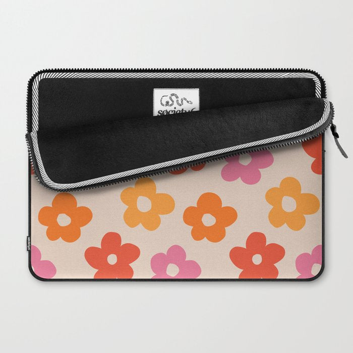 Retro 60s 70s Flowers Pattern #pattern #vintage Laptop Sleeve Gallery Image 2
