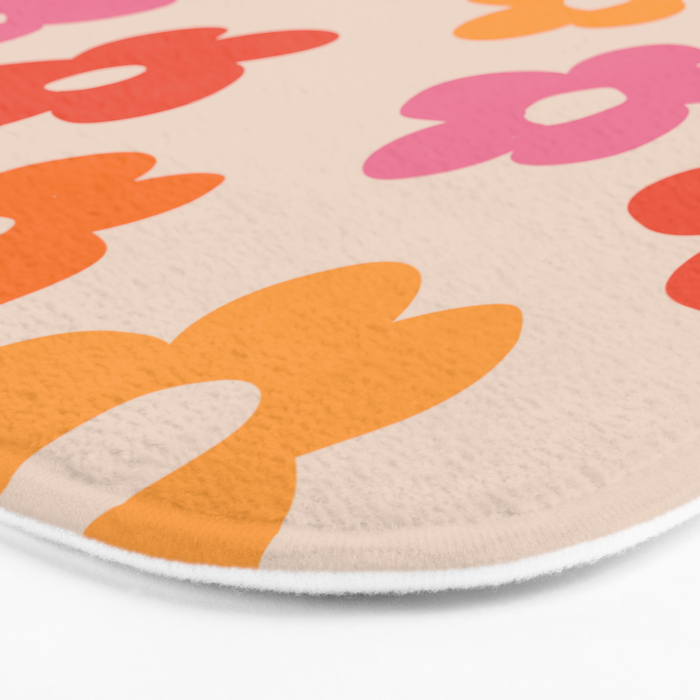 Retro 60s 70s Flowers Pattern #pattern #vintage Bath Mat Gallery Image 3