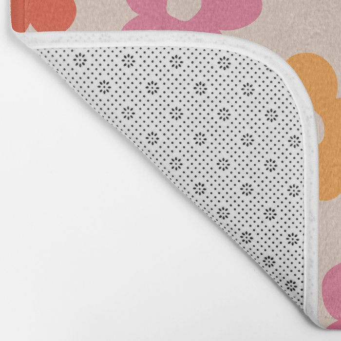 Retro 60s 70s Flowers Pattern #pattern #vintage Bath Mat Gallery Image 2