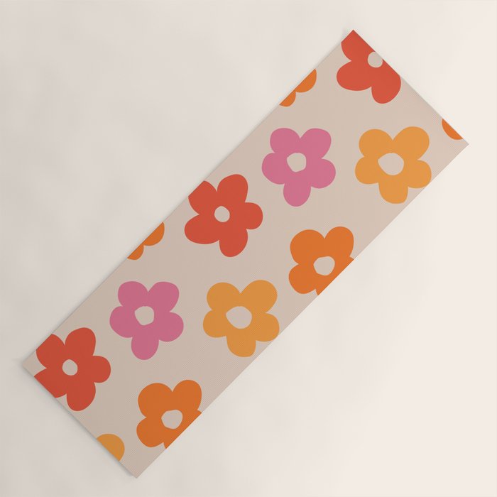 Retro 60s 70s Flowers Pattern #pattern #vintage Yoga Mat Gallery Image 1