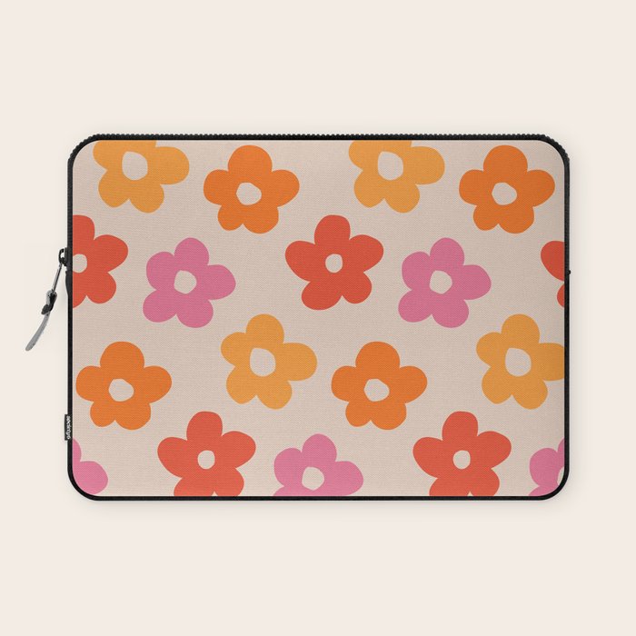 Retro 60s 70s Flowers Pattern #pattern #vintage Laptop Sleeve Gallery Image 1