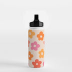 Retro 60s 70s Flowers Pattern #pattern #vintage Water Bottle Gallery Image 2