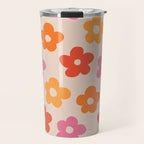 Retro 60s 70s Flowers Pattern #pattern #vintage Travel Mug Gallery Image 1