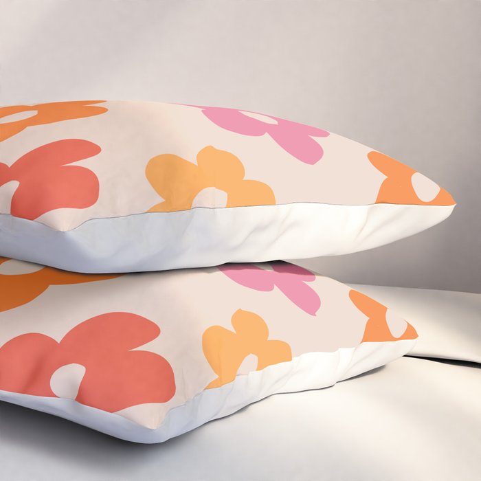 Retro 60s 70s Flowers Pattern #pattern #vintage Pillow Sham Gallery Image 3