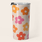 Retro 60s 70s Flowers Pattern #pattern #vintage Travel Mug Gallery Image 3