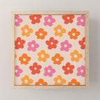 Retro 60s 70s Flowers Pattern #pattern #vintage Mini Art Print Gallery Image 1
