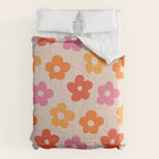 Retro 60s 70s Flowers Pattern #pattern #vintage Comforter Gallery Image 6