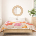 Retro 60s 70s Flowers Pattern #pattern #vintage Duvet Cover Gallery Image 3