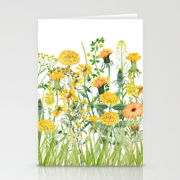 Yellow Scandinavian Wildflowers  Meadow  Stationery Card Gallery Image 2