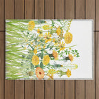 Yellow Scandinavian Wildflowers  Meadow  Outdoor Rug Gallery Image 1
