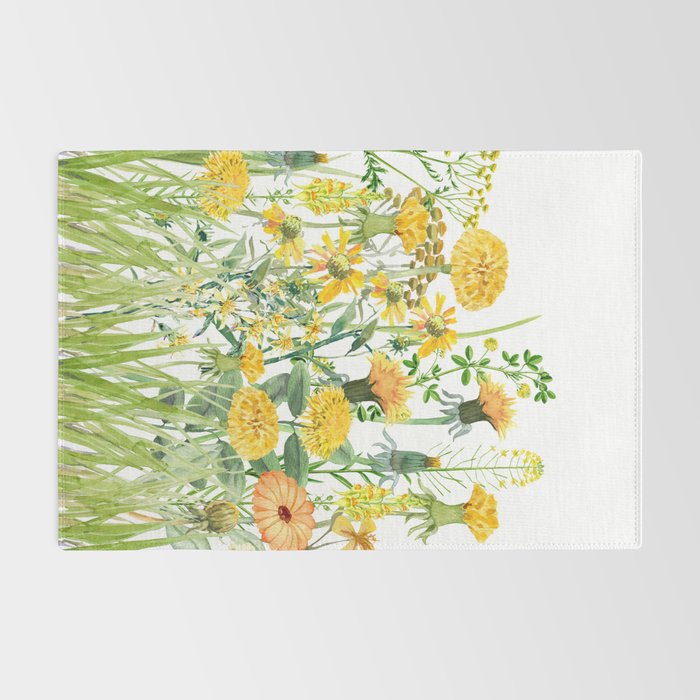 Yellow Scandinavian Wildflowers  Meadow  Rug Gallery Image 2