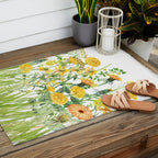Yellow Scandinavian Wildflowers  Meadow  Outdoor Rug Gallery Image 2
