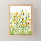 Yellow Scandinavian Wildflowers  Meadow  Mini Art Print Gallery Image 1