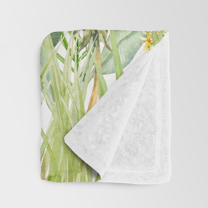 Yellow Scandinavian Wildflowers  Meadow  Throw Blanket Gallery Image 3