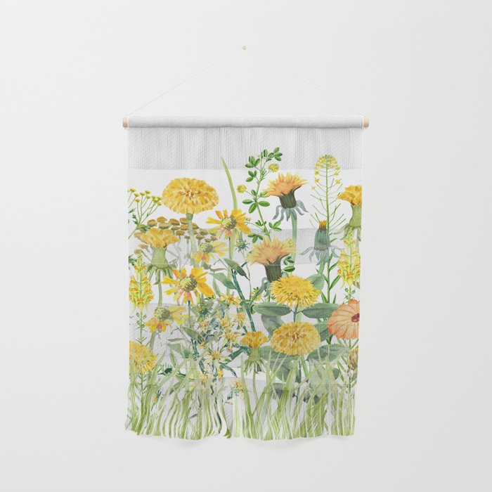 Yellow Scandinavian Wildflowers  Meadow  Wall Hanging Gallery Image 1