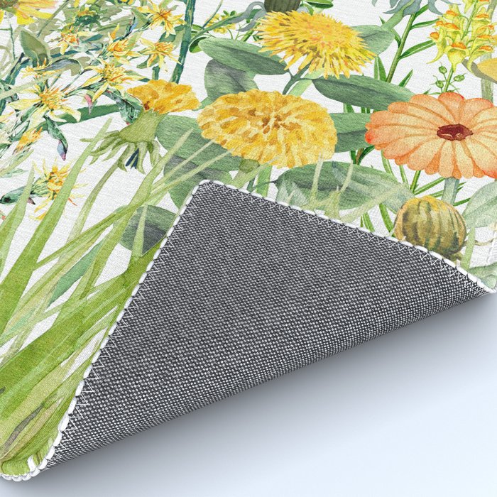 Yellow Scandinavian Wildflowers  Meadow  Rug Gallery Image 4