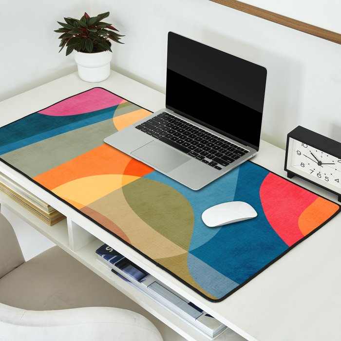 Colorful Vibrant Bright Modern Abstract Artwork Desk Mat Gallery Image 2