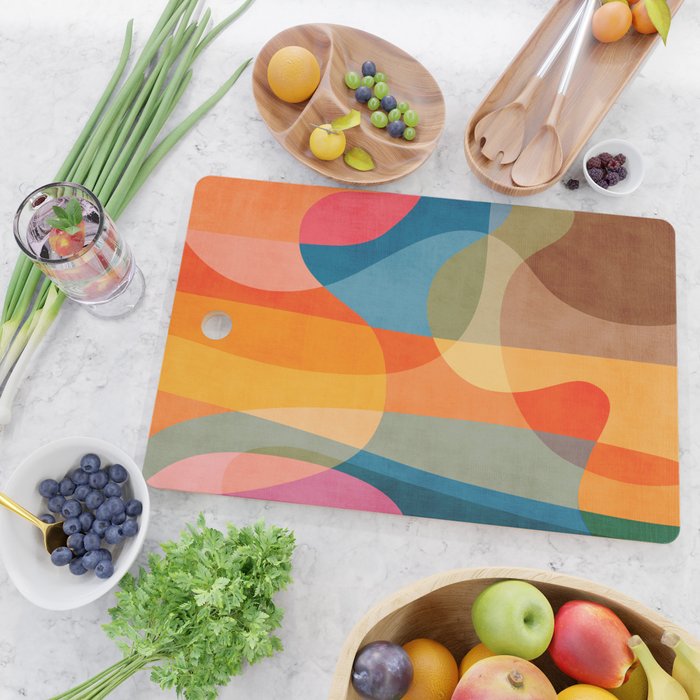 Colorful Vibrant Bright Modern Abstract Artwork Cutting Board Gallery Image 2