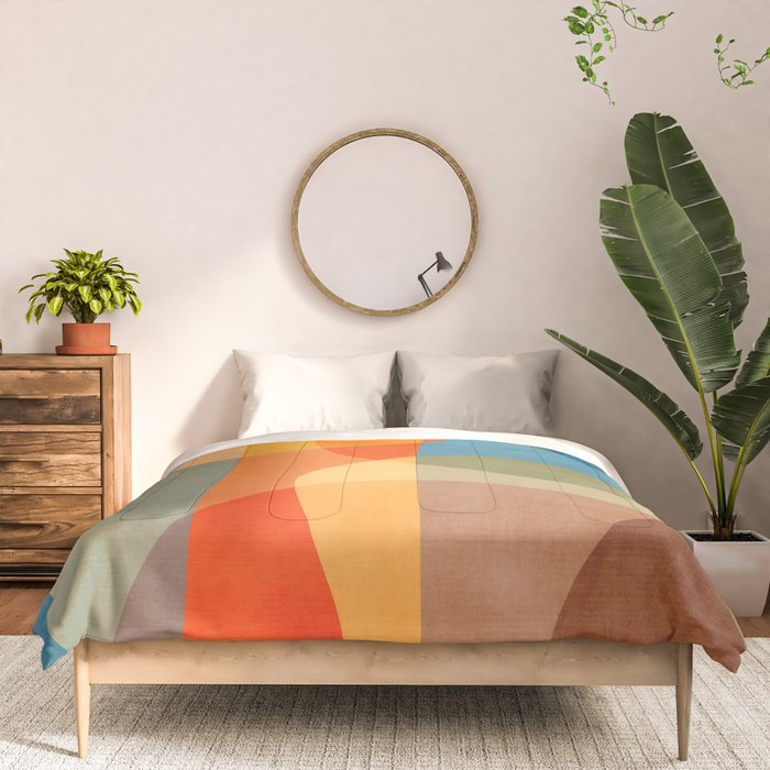 Colorful Vibrant Bright Modern Abstract Artwork Comforter Gallery Image 3