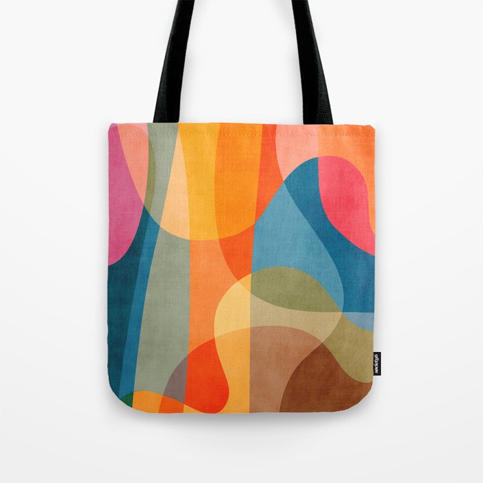 Colorful Vibrant Bright Modern Abstract Artwork Tote Bag Gallery Image 1
