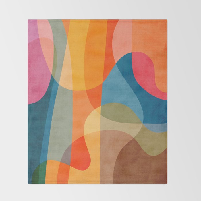 Colorful Vibrant Bright Modern Abstract Artwork Throw Blanket Gallery Image 2