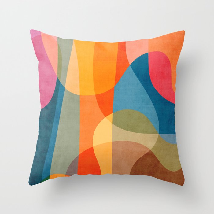 Colorful Vibrant Bright Modern Abstract Artwork Throw Pillow Gallery Image 6