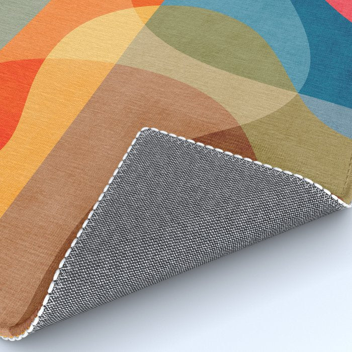 Colorful Vibrant Bright Modern Abstract Artwork Rug Gallery Image 4