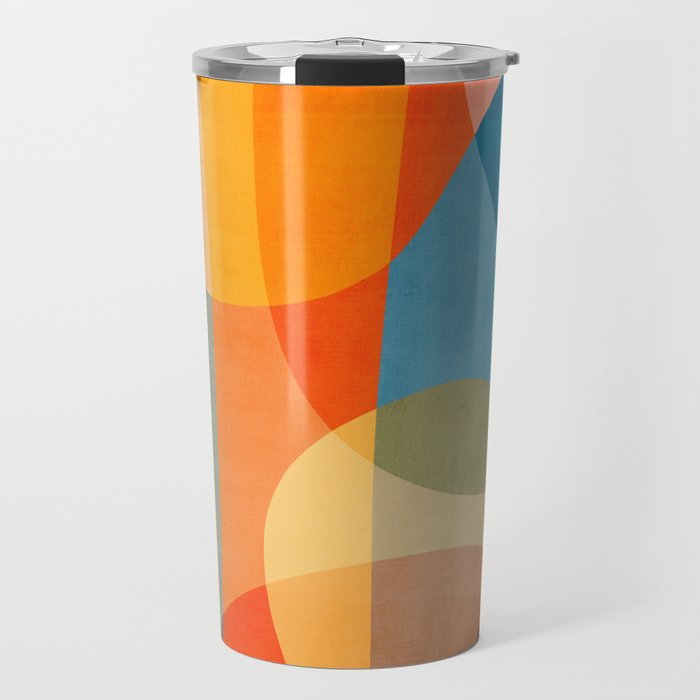 Colorful Vibrant Bright Modern Abstract Artwork Travel Mug Gallery Image 1
