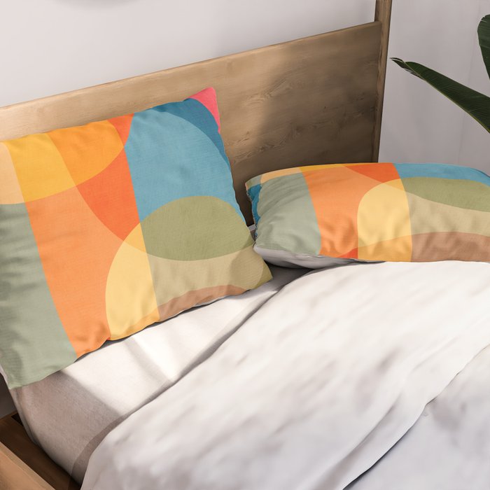 Colorful Vibrant Bright Modern Abstract Artwork Pillow Sham Gallery Image 2