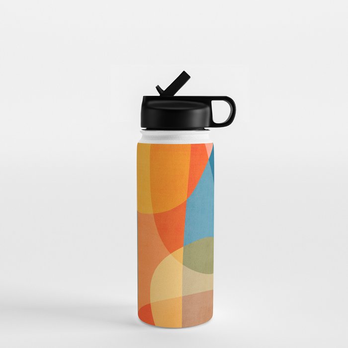 Colorful Vibrant Bright Modern Abstract Artwork Water Bottle Gallery Image 1