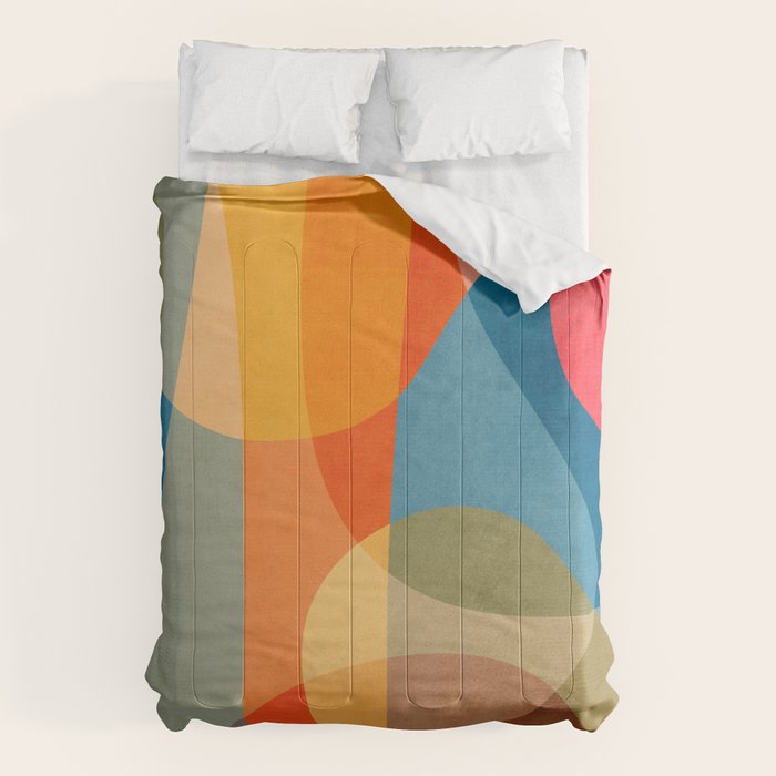 Colorful Vibrant Bright Modern Abstract Artwork Comforter Gallery Image 1
