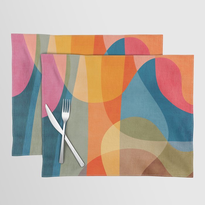 Colorful Vibrant Bright Modern Abstract Artwork Placemat Gallery Image 1
