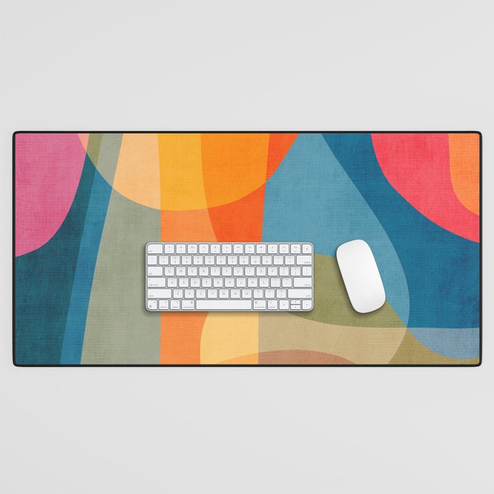 Colorful Vibrant Bright Modern Abstract Artwork Desk Mat Gallery Image 1