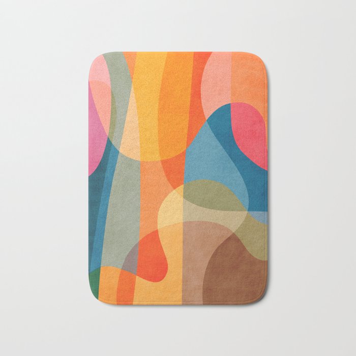Colorful Vibrant Bright Modern Abstract Artwork Bath Mat Gallery Image 1