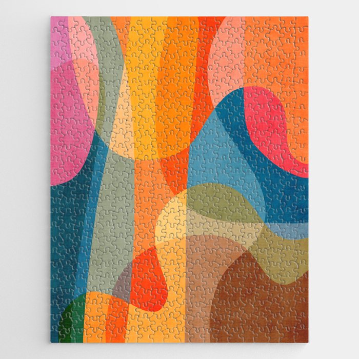 Colorful Vibrant Bright Modern Abstract Artwork Jigsaw Puzzle Gallery Image 1