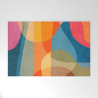 Colorful Vibrant Bright Modern Abstract Artwork Welcome Mat Gallery Image 1
