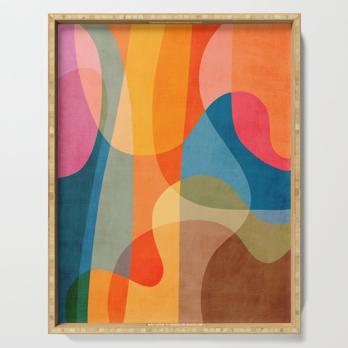 Colorful Vibrant Bright Modern Abstract Artwork Serving Tray Gallery Image 1