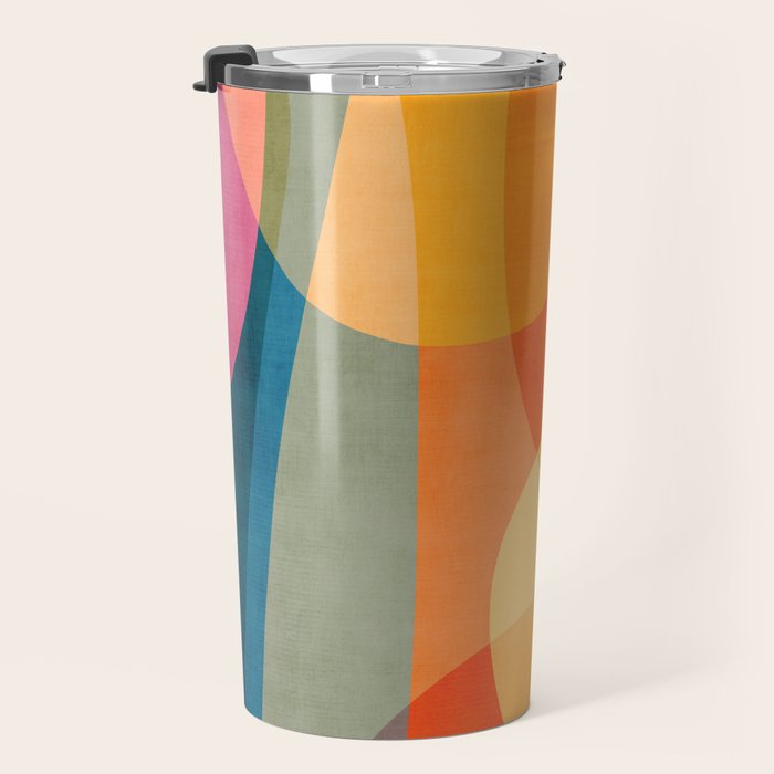 Colorful Vibrant Bright Modern Abstract Artwork Travel Mug Gallery Image 3