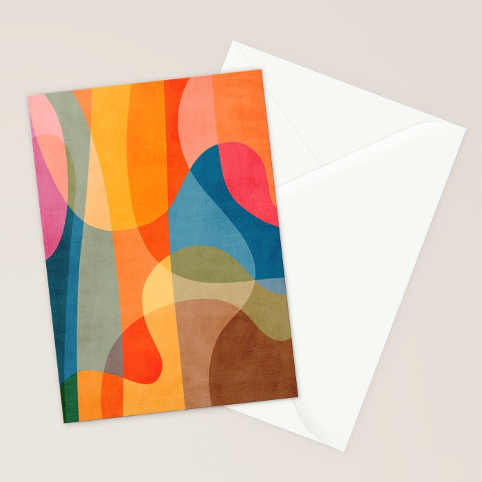 Colorful Vibrant Bright Modern Abstract Artwork Stationery Card Gallery Image 2