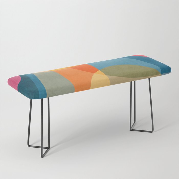Colorful Vibrant Bright Modern Abstract Artwork Bench Gallery Image 1