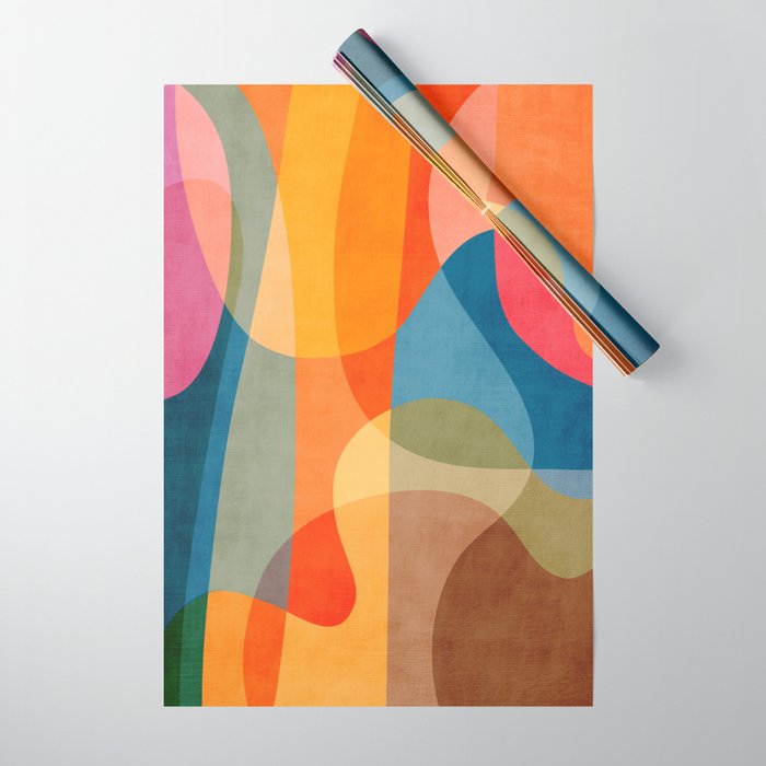 Colorful Vibrant Bright Modern Abstract Artwork Wrapping Paper Gallery Image 1