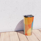 Colorful Vibrant Bright Modern Abstract Artwork Travel Mug Gallery Image 4