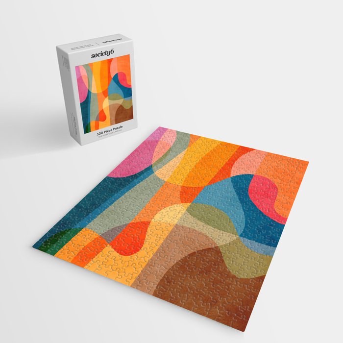 Colorful Vibrant Bright Modern Abstract Artwork Jigsaw Puzzle Gallery Image 2