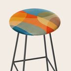 Colorful Vibrant Bright Modern Abstract Artwork Stool Gallery Image 2