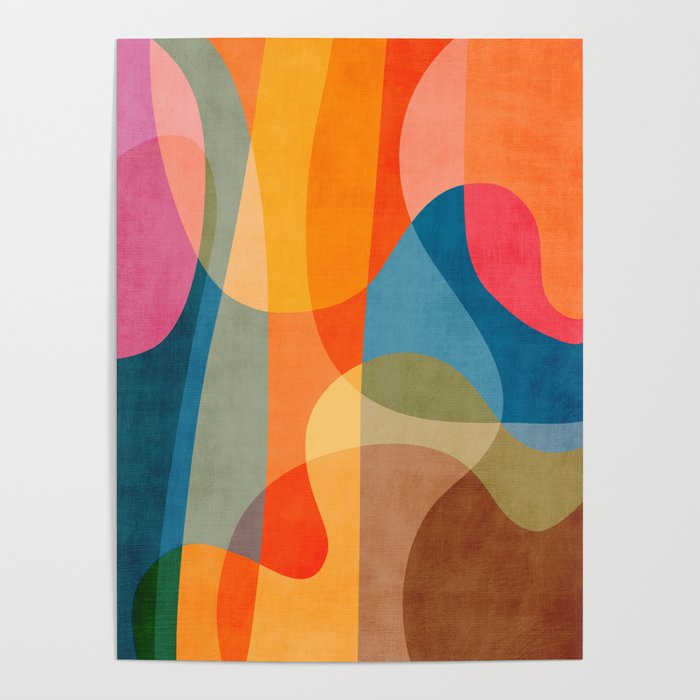 Colorful Vibrant Bright Modern Abstract Artwork Poster Gallery Image 4