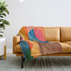 Colorful Vibrant Bright Modern Abstract Artwork Throw Blanket Gallery Image 1