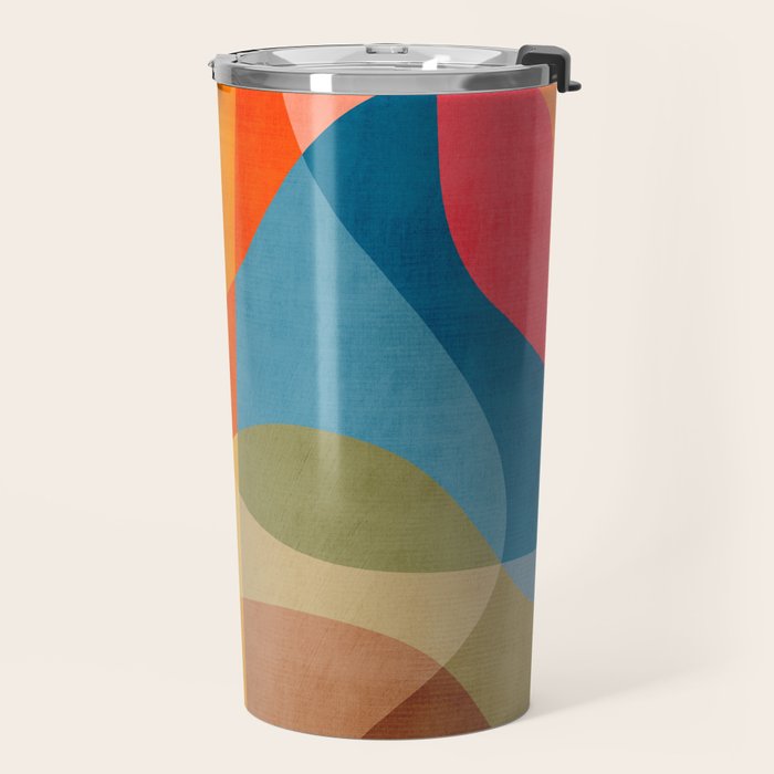 Colorful Vibrant Bright Modern Abstract Artwork Travel Mug Gallery Image 2