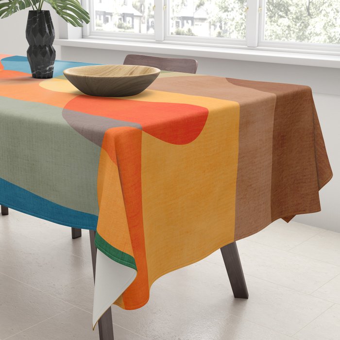 Colorful Vibrant Bright Modern Abstract Artwork Tablecloth Gallery Image 3