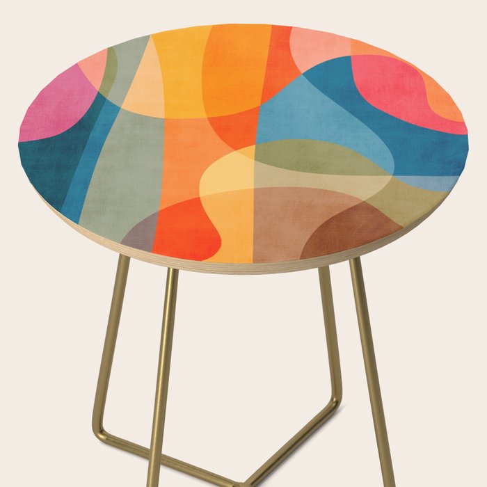 Colorful Vibrant Bright Modern Abstract Artwork Side Table Gallery Image 2