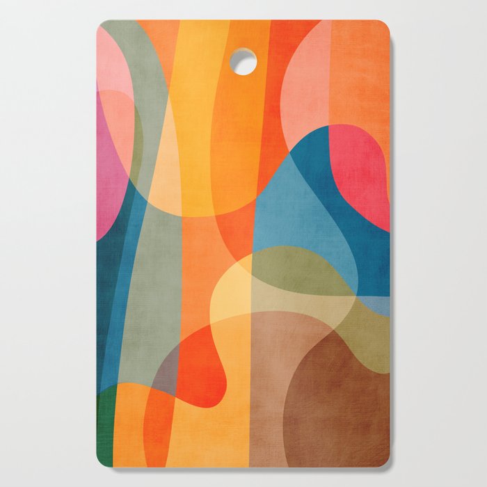 Colorful Vibrant Bright Modern Abstract Artwork Cutting Board Gallery Image 1